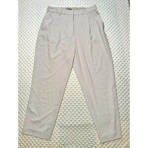 HM Womens Size 10 Beige Cream Pleated Wide Leg Trousers High Waist Dress Pants